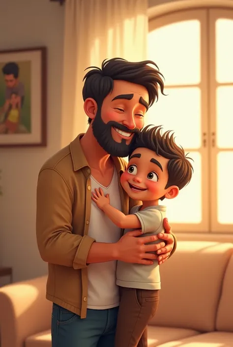 Animated image of a father and a son 