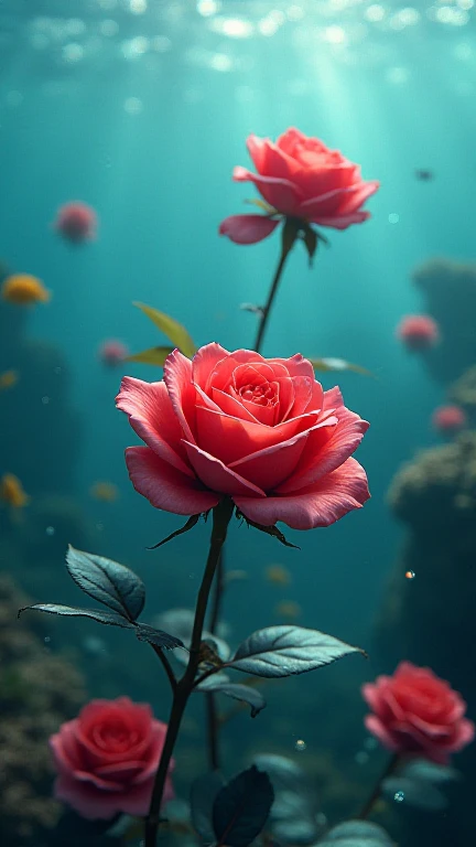 Roses in the Sea ,  best quality, details altos, detail,  High resolution, 