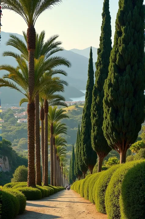 Photos of palm and cedar trees in Lebanon 