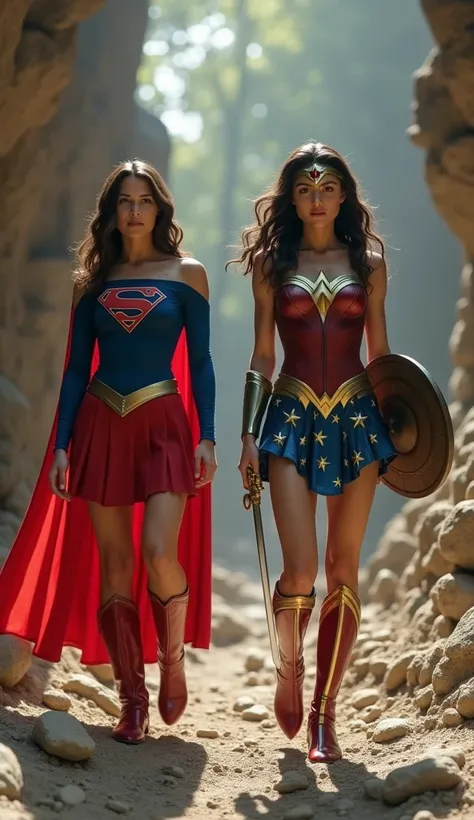 (メデューサによって呪われた日本peopleのスーパーガールとワンダーウーマン、 Wonder Woman and Supergirls lower body have been petrified )、 
((( Supergirl and Wonder Woman parts of Supergirl and Wonder Woman have turned to stone 、her outfit is also turned to stone :1.8)))
((( live-action、    ...