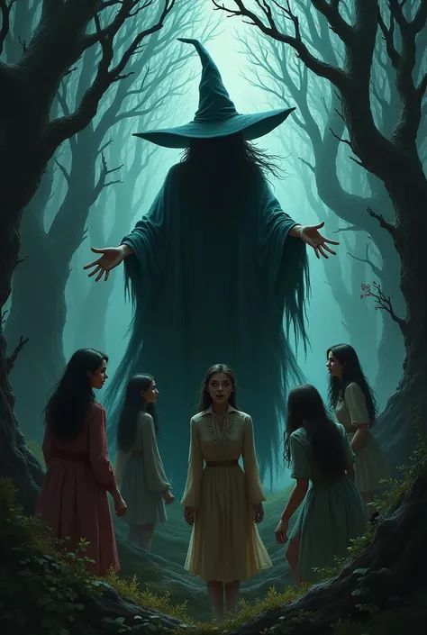 A witch hide in the woods scares the four girlfriend