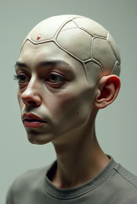 A football with a human face