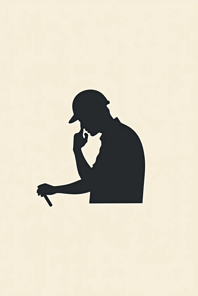 simple black vector logo of civil engineer thinking