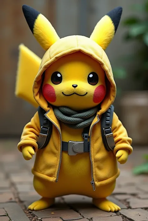 Pikachu wearing solid snake outfit