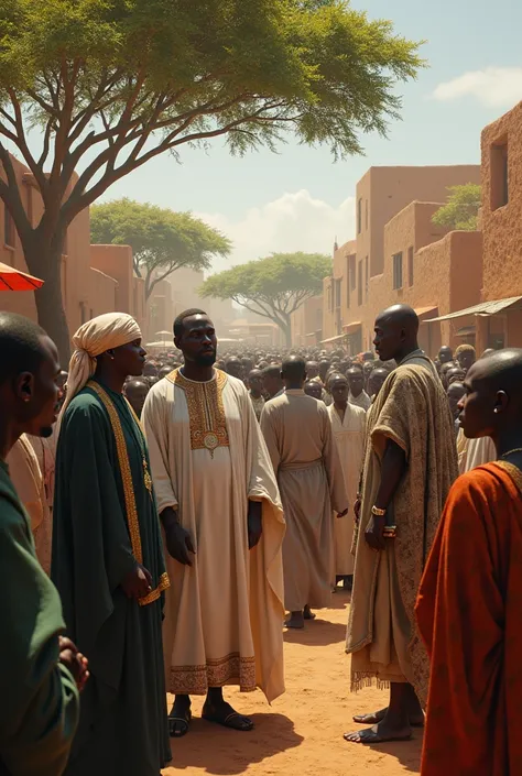  An ultra realistic image ,  kinematic , 4K, Of the arrival of Islam in Africa during European colonization
