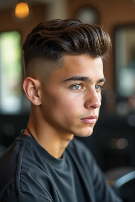 Prompt:

" Create a Realistic image of a teenager with a low fade style haircut,  very well done and detailed ,  with modern and popular features among young people .  The hair should be short on the sides , com o degradê (fade) starting low ,  and the top...