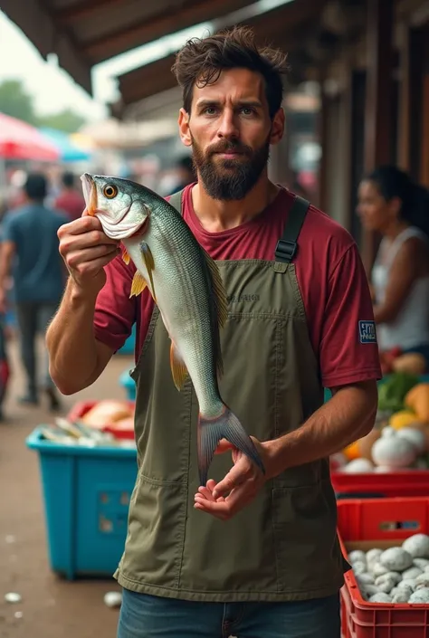 Messi selling a fish 