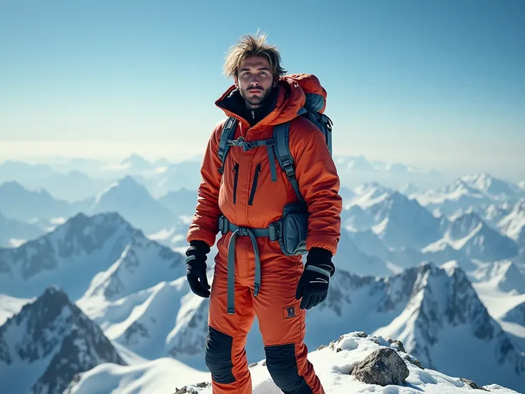 The French YouTuber Inoxtag at the top of Mount Everest 