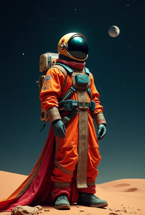 Moroccan in traditional dress astronaut 