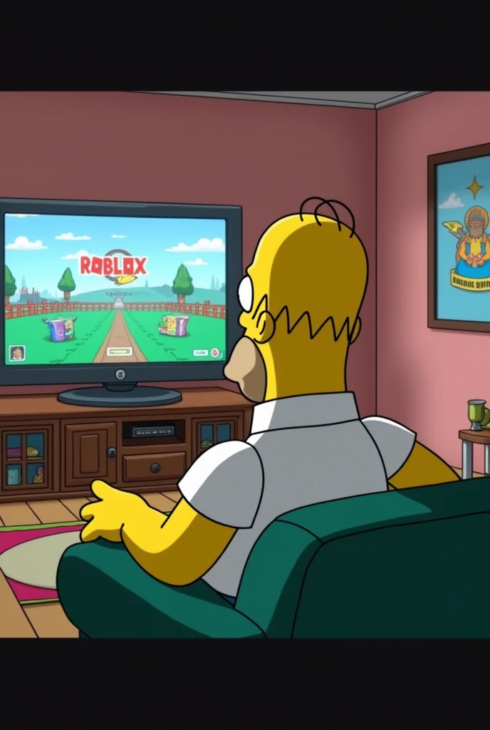 A video of Homer playing Roblox 