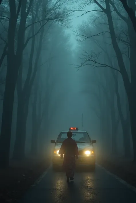     surrounded by a ghostly fog forest    ，    Women in broken Japanese kimono Taxi ，   red-eyed monster  ，  surrounded by dark air  ，  a lonely man in the dark   ，Like a cursed   ，   constantly fighting in a deep forest cannon full of fog  ，   hunting mon...