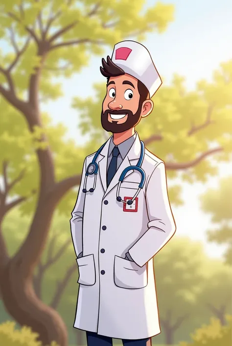 cartoon style, nurse man, completed body