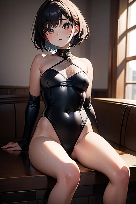  super high definition 、 real photo、( Extremely detailed CG Unity 8K wallpaper 、masterpiece)、(Best lighting、 best shadow、 very delicate and beautiful)、 Ultra Details、《A petite adult woman with short cut hair and a baby face》、《 Ladybug costume with dark spo...