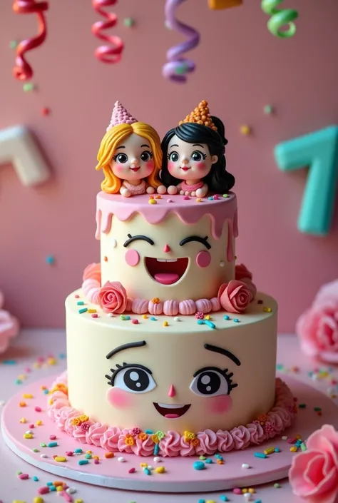 Funny cake happy 7 days streak Tiktok Dina and Pipa are beautiful