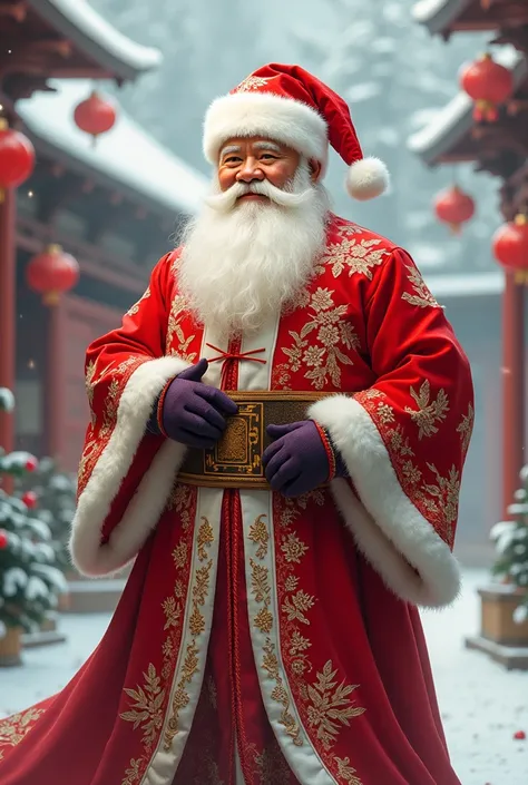 Santa Crosse wearing a Chinese dress