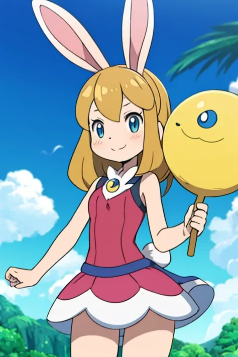 Female furry teenager sara rabbit alola pokemon sun and moon anime style 