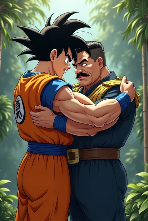 Goku with Nicolás Maduro embracing 