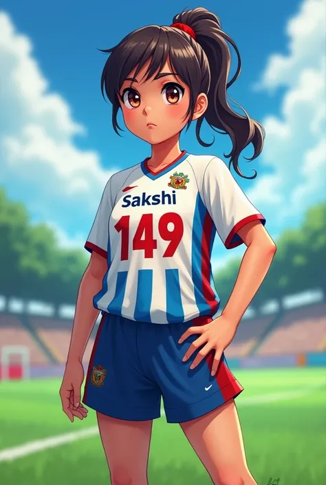 girl wearing a jersey of name sakshi and number 149