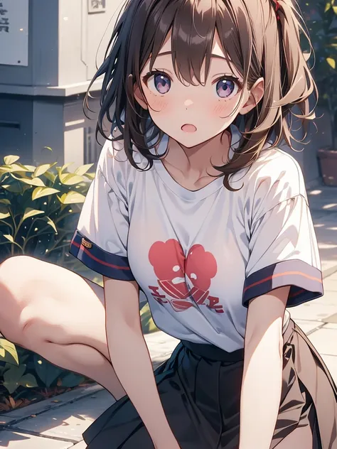 1gIrl,bust sIze a cup,small breasts,small breasts anyway,
large whIte t-shIrt,baggy clothes,black skIrt,medIum haIr,lean forward,
Clothes that make your breasts vIsIble
Bend forward to emphasIze your chest
face close-up,I can see the sIde,HI-Res、masterwork...