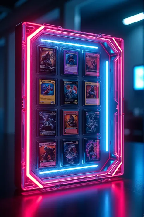 Neon frame for collectible cards 