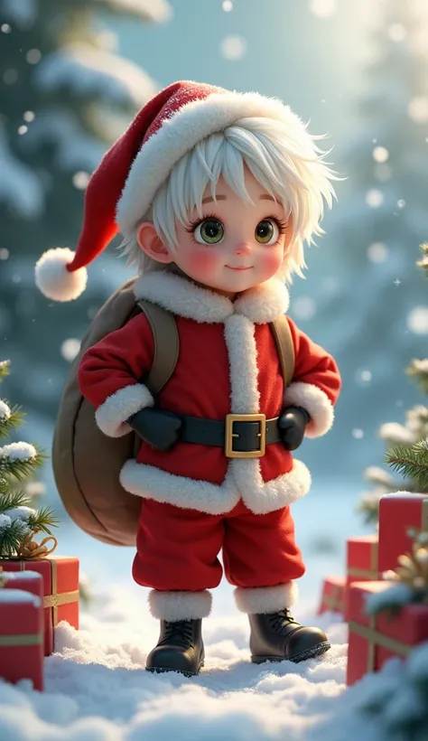 White-haired boy、Santa