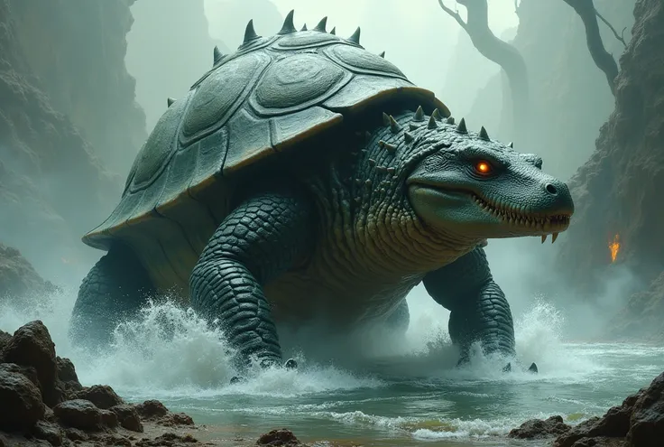 Crocodile monster turtle ke Pichy pra hua hai hota hai