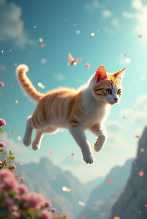 A cat flying