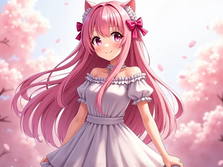 Anime girl with long pink hair, Cute anime waifu in a nice dress, Anime art wallpaper 8k, anime wallaper, anime style 4 k, anime art wallpaper 4k, anime art wallpaper 4k, beautiful anime style, Beautiful anime girl, Anime Girl with Long Hair, Very Beautifu...