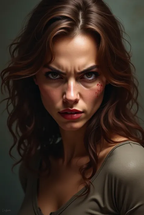 Angry brunette woman 