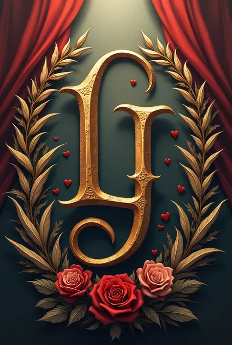 Image based on the romantic and military-type intertwined letters LJ