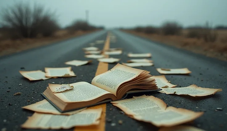 Lost book sheets on the road