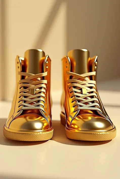 
 gold plush sneakers 