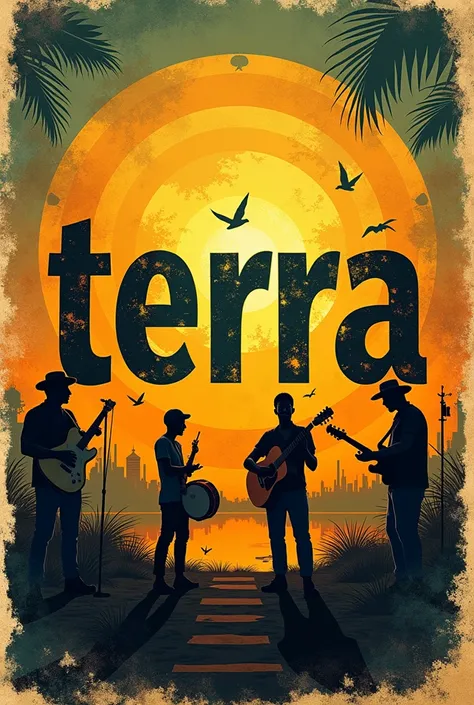  A cover that says TERRA .  Qe denotes Brazilian air , Candombe , Sambas ,  when a guitar appears ,  a tambourine and a drum or ringing