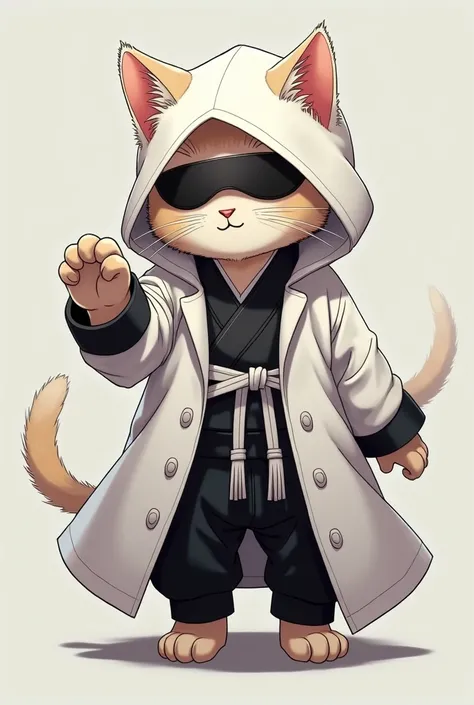 Make a kitten doing Satoru Gojo Cosplay 