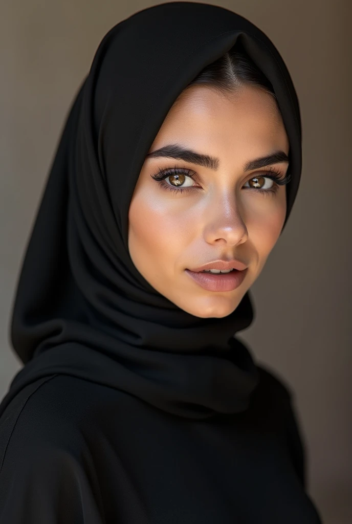 make photos of women in hijab with thick eyebrows and sexy body