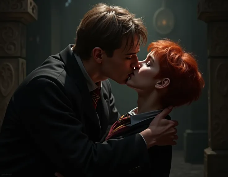 Kiss between Tom Riddle and Ron Weasley