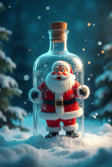 Santa in a bottle 