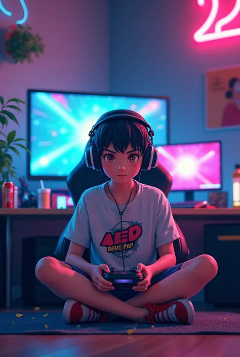 Anime gaming boy 