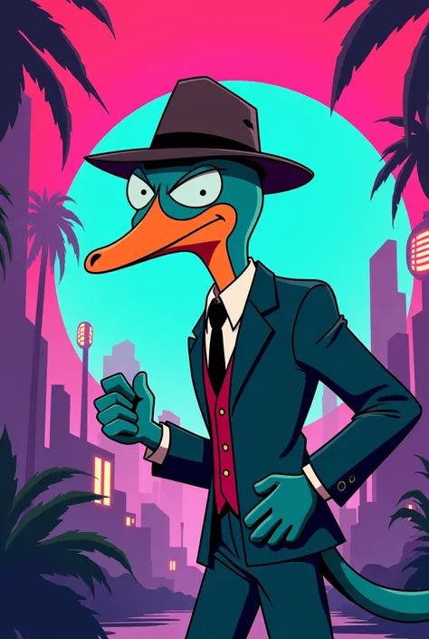 Perry the platypus style of the 80s