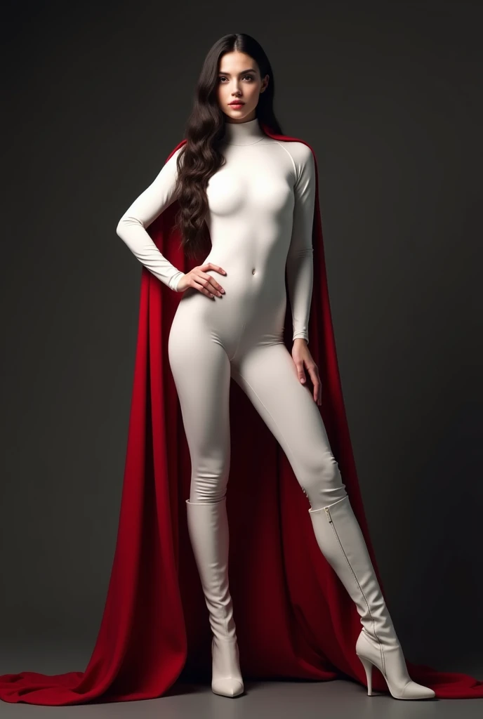 One girl,Realistic, Sharp focus, ultra realistic photo, High resolution, Alone, full body photo, seamless sexy tight full open body white costumes. seamless full body white leotards. sexy full body costumes. combat tight white bodysuit, seamless outfit. Be...