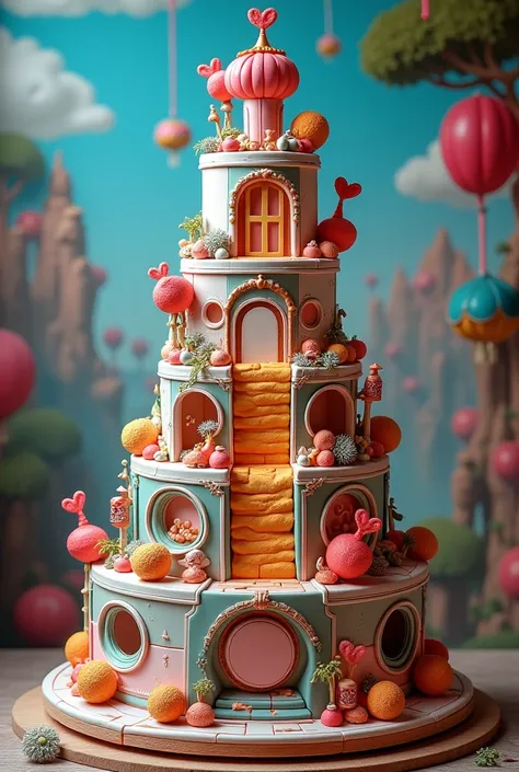 I want an interactive cake! with 4 floors  