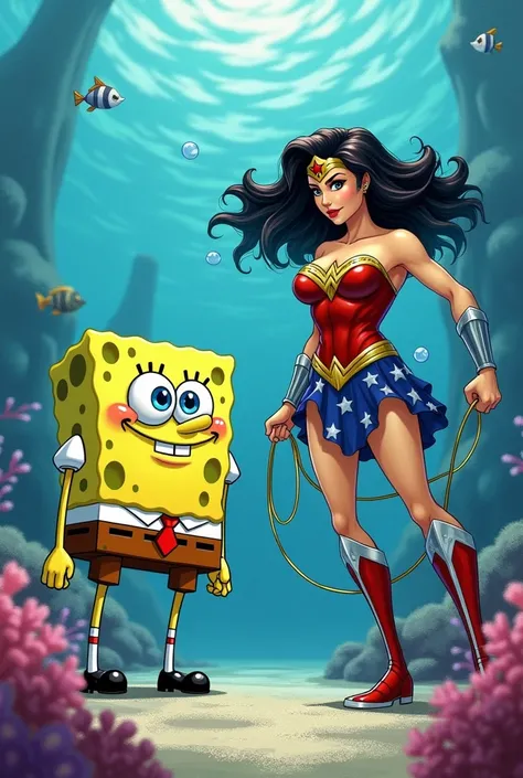 spongebob against wonder woman