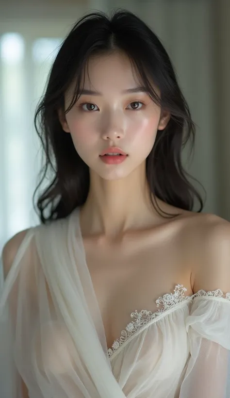  semi-nude photos of the most beautiful Korean woman in the world,   Her legs are extremely thin and long  ,masterpiece,  high res,   anatomically correct,  It has received numerous awards ,  top quality ,   Ultra-Fine,   textured skin  ,   Blurred Backgro...