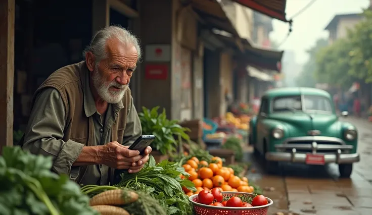 70 year old man sells vegetables and scratches his car so ,  calls his son to come and the end is unexpected
