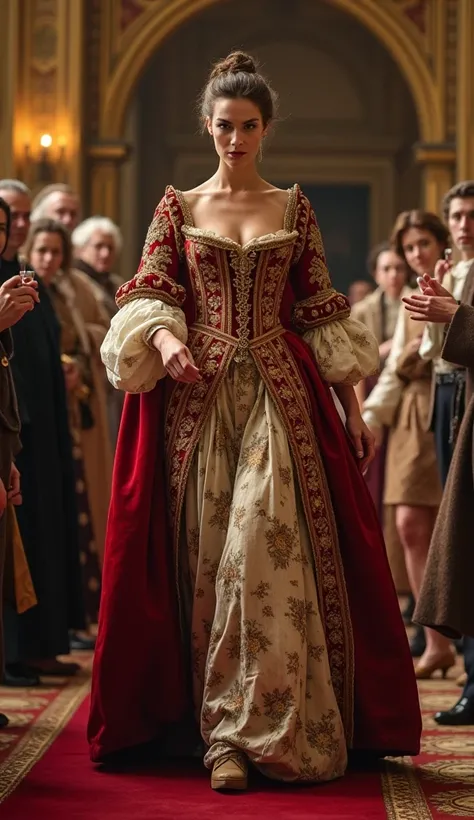 

Write a scene where Barbara Palmer makes a grand entrance at court, catching Charles II’s attention. Show her confident demeanor and the court’s reaction as rumors of their affair begin to spread."