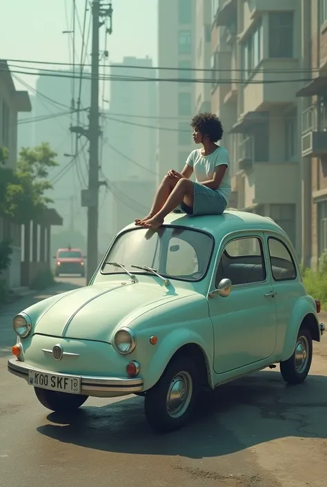 Sitting on a car with a pearl suction bowl