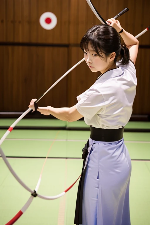 Women、Kyudo、whole body