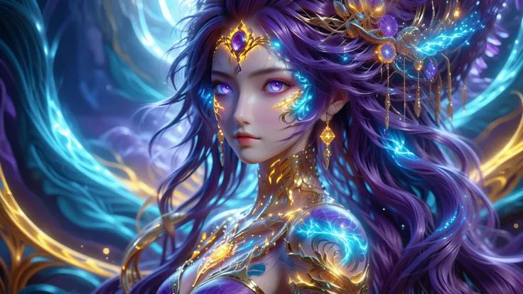 A Masterpiece In 32K Resolution, Supreme Quality, Super Detail, Official Art, Cinematic Lighting, Beautiful And Aesthetic, Ultra-Detailed Features, Very High-Resolution 32K Wallpaper. The Girl In This Piece Is Presented In Extreme Detail, Where Abstract An...