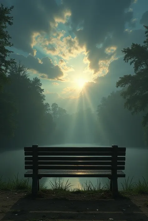  An empty bench in a park ,  with one side still intact and the other slightly worn ,  showing the impact of time spent alone after the breakup .
Deux mains tendues, mais incapables de se toucher,  as if they were still looking for each other .
A broken mi...