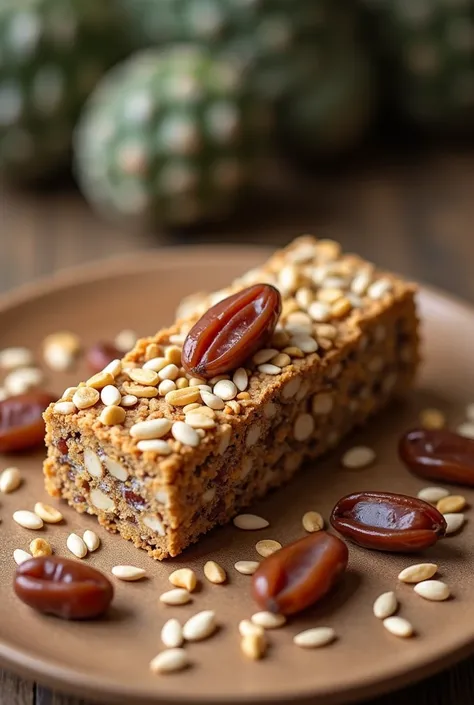 I need an image.  Create a post to sell an energy bar.  Dates, peanuts, sesame seeds and rice flakes are used instead of mudra in this energy bar.  This application needs to be applied to the post "Not enough energy bn"